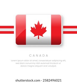 National Canada Flag.Vector Canada Button Flag. Realistic National Flag Design and Vector Template.