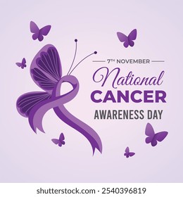 National Cancer Awareness Day, 7th November, Vector Graphic About National Cancer Awareness Day, Social Media Template, Banner, Post, Poster, Banners, Background Design EPS 10.