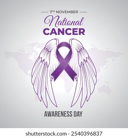 National Cancer Awareness Day, 7th November, Vector Graphic About National Cancer Awareness Day, Social Media Template, Banner, Post, Poster, Banners, Background Design EPS 10.