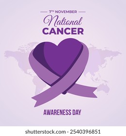 National Cancer Awareness Day, 7th November, Vector Graphic About National Cancer Awareness Day, Social Media Template, Banner, Post, Poster, Banners, Background Design EPS 10.