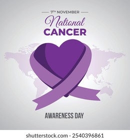 National Cancer Awareness Day, 7th November, Vector Graphic About National Cancer Awareness Day, Social Media Template, Banner, Post, Poster, Banners, Background Design EPS 10.