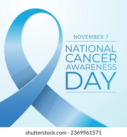 National Cancer Awareness Day design template good for celebration usage. blue ribbon. cancer awareness ribbon. vector eps 10. flat design.