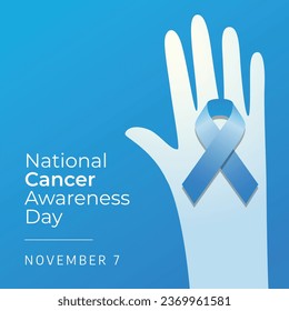 National Cancer Awareness Day design template good for celebration usage. blue ribbon. cancer awareness ribbon. vector eps 10. flat design.