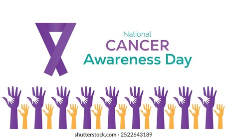 National cancer awareness day is observed every year on November. Medical Healthcare Awareness concept. background, placard, banner template Vector illustration design.