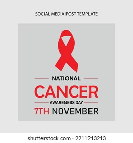 National cancer awareness day social media post