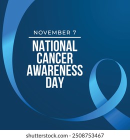 National Cancer Awareness Day vector design template good for celebration usage. National Cancer Awareness Day design. blue ribbon. flat design. eps 10.