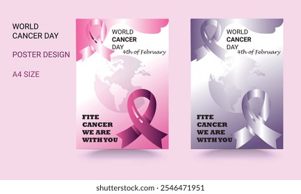 National Cancer Prevention Month card, February,World Cancer Day concept. Hope. Lavender Ribbon. Vector illustration,Cancer Survivors Day card, background. 


