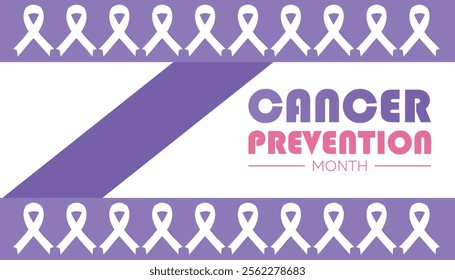 National Cancer Prevention Month creative concept design. Vector template for banner, greeting card, poster, prints, social media, flyer ,with background.