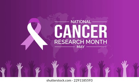 National Cancer Research Month background or banner design template celebrated in may