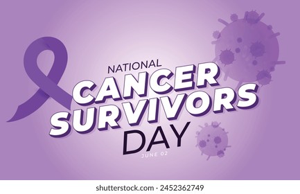 National Cancer Survivors Day. background, banner, card, poster, template. Vector illustration.