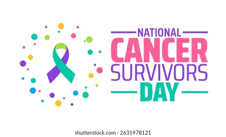 National Cancer Survivors Day background banner or poster design template. observed every year in June. Holiday concept. Use to any Template, card, poster, placard, template.