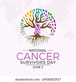 National Cancer Survivors Day health awareness vector illustration. Disease prevention vector template for banner, card, background.