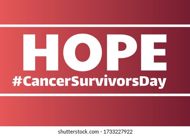National Cancer Survivors Day. June. Holiday concept. Template for background, banner, card, poster with text inscription. Vector EPS10 illustration