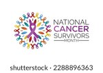  National Cancer survivors day is observed every year in June. banner design template Vector illustration background design.