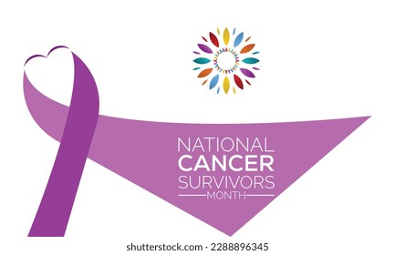  El día nacional de los sobrevivientes del cáncer se celebra todos los años en junio. plantilla de diseño de banner Diseño de fondo de ilustración vectorial.