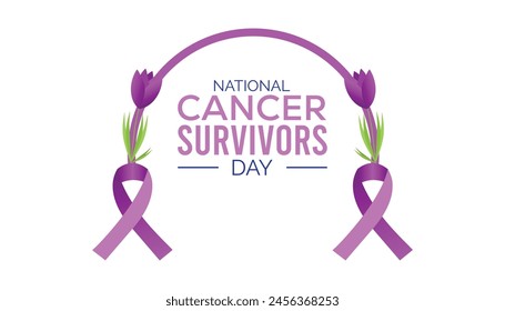 National Cancer Survivors Day observed every year in June. Template for background, banner, card, poster with text inscription.