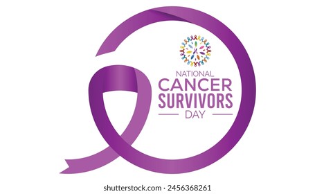 National Cancer Survivors Day observed every year in June. Template for background, banner, card, poster with text inscription.