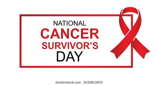 National Cancer Survivor's Day Red Ribbon Awareness