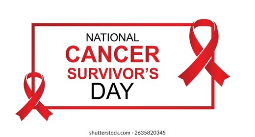 National Cancer Survivor's Day Red Ribbon Awareness