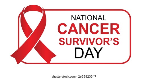 National Cancer Survivor's Day Red Ribbon Awareness