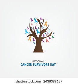 National Cancer Survivors Day vector graphic is great for National Cancer Survivors Day celebrations. flat design. flyer design. flat illustration. Simple and Elegant Design
