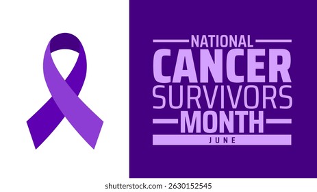 National Cancer Survivor Month banner de fundo ou modelo de design de cartaz. observado todos os anos em junho. Conceito de férias. Use para qualquer modelo, cartão, cartaz, cartaz, modelo.