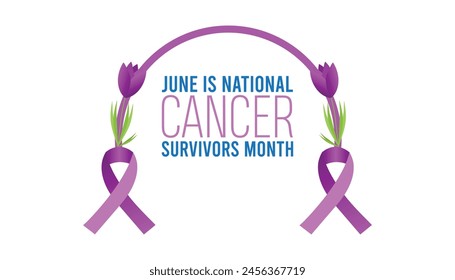 National Cancer Survivors Month observed every year in June. Template for background, banner, card, poster with text inscription.