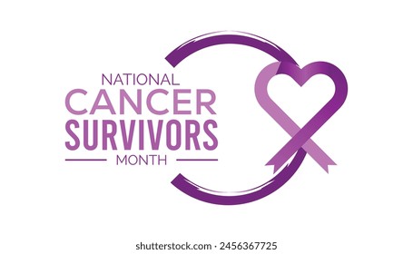 National Cancer Survivors Month observed every year in June. Template for background, banner, card, poster with text inscription.