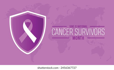 National Cancer Survivors Month observed every year in June. Template for background, banner, card, poster with text inscription.