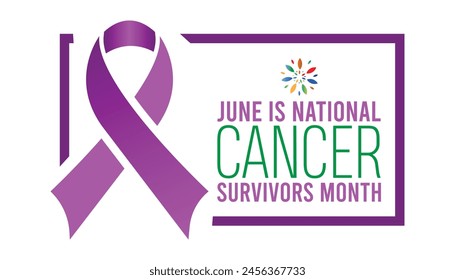 National Cancer Survivors Month observed every year in June. Template for background, banner, card, poster with text inscription.