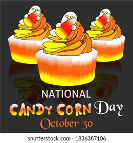 National Candy Corn day on october 30 - Holiday. Vector Illustration.