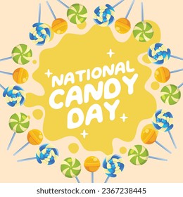 National Candy Day vector design template good for celebration usage. candy vector illustration. flat candy design. vector eps 10.