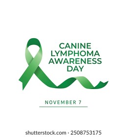 National Canine Lymphoma Awareness Day vector design template good for celebration usage. National Canine Lymphoma Awareness Day design. green ribbon. flat design. eps 10.