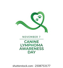 National Canine Lymphoma Awareness Day vector design template good for celebration usage. National Canine Lymphoma Awareness Day design. green ribbon. flat design. eps 10.