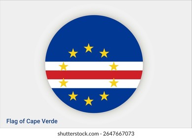National Cape Verde flag. High detailed flag of Cape Verde. Africa. 3D illustration.