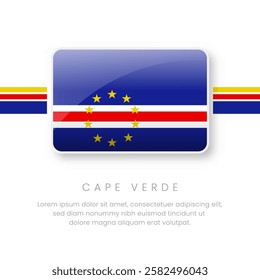 National Cape Verde Flag.Vector Cape Verde Button Flag. Realistic National Flag Design and Vector Template.