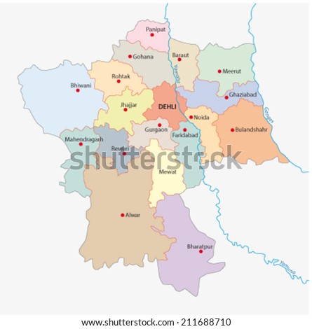 national capital region delhi stock vector royalty free 211688710
