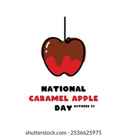 National Caramel Apple Day. October 31. White background. Eps 10.