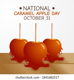 National Caramel Apple Day Vector Illustration