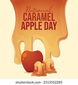 Modelo de design vetorial do Dia da Maçã do Caramelo Nacional bom para o uso da celebração. Caramelo Nacional Apple Day design. design plano. eps 10.