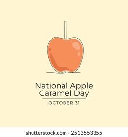 National Caramel Apple Day vector design template good for celebration usage. National Caramel Apple Day design. continuous line drawing. eps 10.