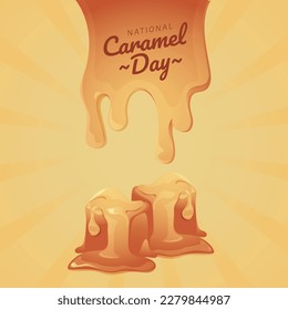 National caramel day. Caramel illustration. Flat Caramel Illustration. Caramel vector illustration.