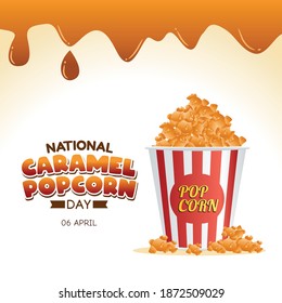 National Caramel Popcorn Day Vector Illustration. Suitable for greeting card poster and banner.