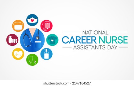 National Career Nursing assistants day is observed every year in June, The main role of a CNA is to provide basic care to patients and help them with daily activities. vector illustration