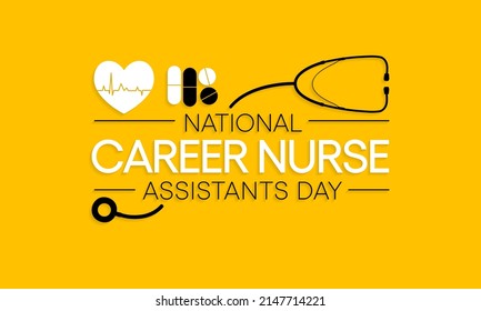 National Career Nursing assistants day is observed every year in June, The main role of a CNA is to provide basic care to patients and help them with daily activities. vector illustration