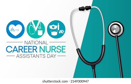 National Career Nursing assistants day is observed every year in June, The main role of a CNA is to provide basic care to patients and help them with daily activities. vector illustration