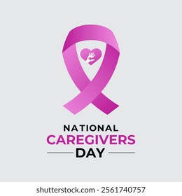 National caregivers day is February 16 banner and Vector background design template. This day is dedicated to honoring the selfless individuals who provide personal care, support, and compassion.