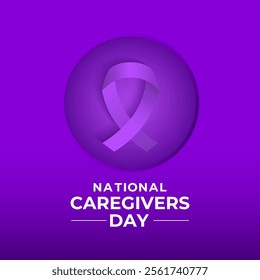 National caregivers day is February 16 banner and Vector background design template. This day is dedicated to honoring the selfless individuals who provide personal care, support, and compassion.