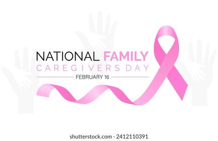 National Caregivers Day observed every year of 16th february, Vector health banner, flyer, poster and social medial template design.