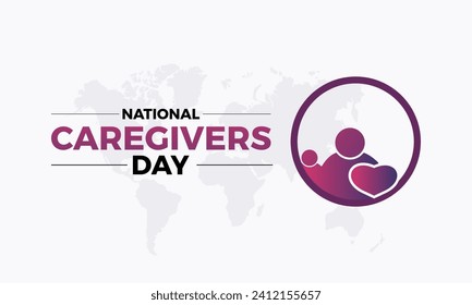 National Caregivers Day observed every year of 16th february, Vector health banner, flyer, poster and social medial template design.